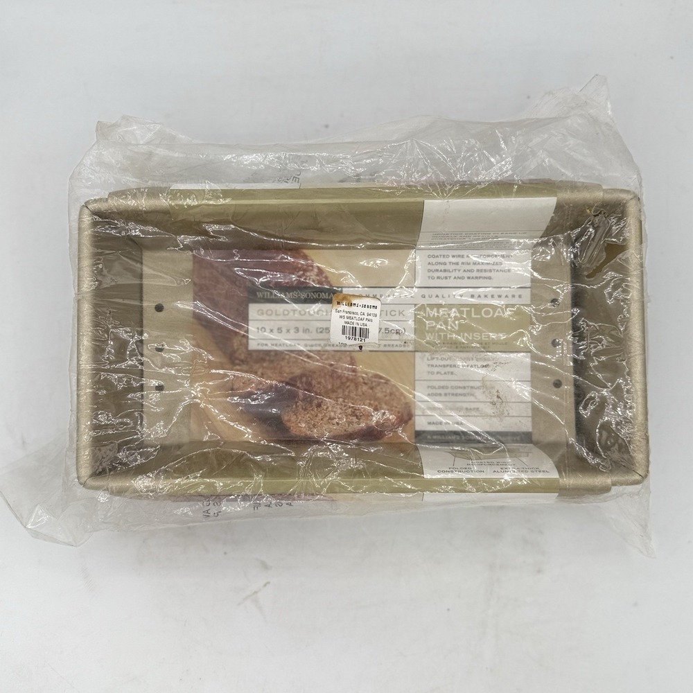 Williams Sonoma Goldtouch® Pro Nonstick Loaf Pan 1 lb w/ Meatloaf  Insert 10"x5"
